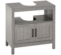 TEMU kleankin Mueble para Debajo del Lavabo Armario de Suelo para Baño de Madera con y Estante Abierto Estilo Moderno 60x30x60 cm