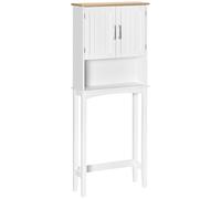 TEMU kleankin Mueble sobre Inodoro Armario para Lavadora con Balda Ajustable Interior y Estante de Almacenaje para Baño WC Carga 20 kg Antivuelco 64x22x165 cm