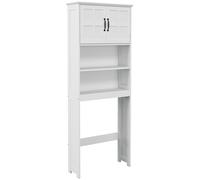 TEMU kleankin Mueble sobre Inodoro Armario para Lavadora con Estantes Abiertos y Estante Ajustable Mueble para Baño 66x23x178 cm