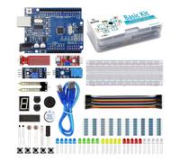 TEMU KLYSTR Kit de Básico para Arduino Uno R3 con Código de Tutorial, Cable de Jumper para Placa de Aislamiento, Diodos LED, de Evitación de Obstáculos