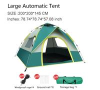 TEMU Koala Tienda de Campaña Portátil de con Ventanas de Malla - Automática y Manual, Protección UV/Viento, , Adecuada para 1-4 , Ideal para Camping, Senderismo, Uso en Exteriores