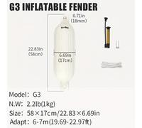 TEMU KOETSU Fender de Resistencia - Parachoques para Botes de Resistencia con Cubierta Resistente para Puertos, Muelles, - Fender de Grado para Barcos y Embarcaciones (Marca KOETSU)