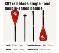 TEMU KOETSU Pádel de Aleación de Aluminio Versátil - Diseño Colorido de Cabeza para Uso en Kayak Individual o , para Tablas de Surf y Paddleboarding