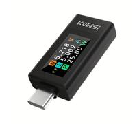 TEMU KWS-1902L Probador Multifuncional USB Tipo-C 4-30V 12A Monitor de Corriente y Voltaje Carga Rápida Medidor de Potencia con Función de Almacenamiento Energético para Pulsera