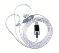 TEMU KZ M2 cable de auriculares con micrófono plateado, versión digital 3.5mm Type-C/DAC, cable PIN 0.75mm actualizado, compatible con ZSN Pro/EDX Pro/ZS10 Pro/CRA/C12/Castor/Castorpro/ESX/Saga