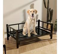 TEMU La cama elevada con refrigeración es adecuada para perros grandes, con una estructura de metal, resistente y duradera, y para todas .