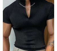 TEMU La camiseta de cuello en V estilo Old Money opción de moda para el uso diario y un regalo .