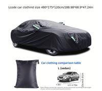 TEMU La para coche es completamente negra con una tela plateada 190T, para coche con protección solar, para coche con banda reflectante de poliéster.