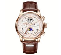 TEMU La reloj de hombre LIGE Premium una lunar de 24 horas, un calendario giratorio y tecnología de cuarzo , diseñado para equipos deportivos y de negocios.