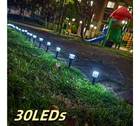 TEMU La solar inteligente de 20pcs/30pcs para exteriores, cuadrada con 8 iluminación nocturna decorativa para jardín, césped y patio, ideal para camping, fiestas del Día de la , Navidad, e - IP44