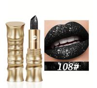 TEMU Labial de impermeable para Halloween, con pigmentación, aplicación , color negro , para crear un look de labios completos y brillantes para fiestas y uso diario