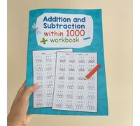 TEMU LACHILLY Cuaderno de Matemáticas para Niños: y 1000 - Libro Práctico Codificado por Colores de 32 Páginas con Temporales e Indicador de Respuestas, Habilidades en 2º Grado,