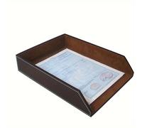 TEMU LADSTAG Organizador de Escritorio de Cuero PU - Portadocumentos de un Solo Nivel con Superficie , Compatible para Oficina y Bandeja para