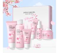 TEMU LAIKOU Cuidado de la Piel Sakura 6 Piezas/Set, con Suero, Limpiador, , Crema Facial, Crema para Ojos, Hidratante , Protector Solar, Contiene y Niacinamida