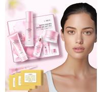 TEMU ¡Laikou de Regalo de Cuidado de la Piel Sakura Japonesa (Juego de 5 Piezas de Vidrio) Ya Aquí! Jabón de Ácido Kójico y 120g*3, Cuidado de la Piel: Limpieza, Nutrición, Limpieza y Profunda