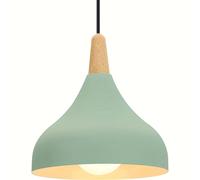 TEMU Lámpara colgante vintage, diseño moderno de sombrero llorón, lámpara colgante de metal y madera, adecuada para dormitorio, comedor y cocina.