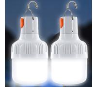 TEMU Lámpara de Camping Recargable por USB de 2 piezas, Luz Nocturna Portátil con Gancho, Lámpara de Luz de Emergencia de Material ABS, para Acampar, y Pescar al en Casa