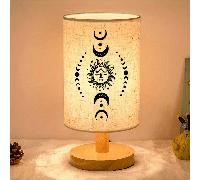 TEMU Lámpara de mesa de lino con diseño de sol, como pieza decorativa para escritorios y mesitas de noche, ideal para mejorar el en salas de estar y dormitorios, un regalo ideal para familiares y .