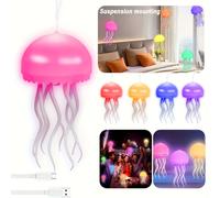 TEMU Lámpara de mesa LED recargable USB con forma de medusa y flotante , con RGB multimodo y control de botón, para dormitorio, , estudio y como regalo para Navidad y Año