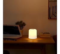 TEMU Lámpara de Noche LED con Activación Táctil - Luz /Blanca Regulable, Recargable por USB, Diseño Cilíndrico Moderno en , Ideal para Dormitorio, y de Escritorio, Luz para Dormitorio