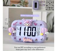 TEMU Lámpara de noche y con despertador Sanrio Kuromi, luz nocturna y función de retraso. Tiene un gran pantalla digital fácil de leer y para . de plástico.