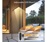 TEMU Lámpara de pie LED, Lámparas de lectura de pie regulables con cuello de flexible, 3 temperaturas de color niveles de , para , dormitorio, oficina