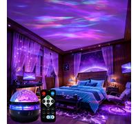 TEMU Lámpara de Proyección Aurora Portátil con Control Remoto, Luz Nocturna LED USB, Adecuada para Decoración de Dormitorio, Regalos de San Valentín, Iluminación de y de un Navideño, de Material ABS