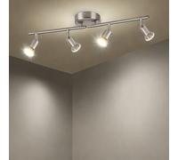 TEMU Lámpara de techo LED con focos de llama, con rotación de 330°, diseñada para cocinas modernas, salas de estar y dormitorios ( de níquel mate). Las bombillas no están incluidas.