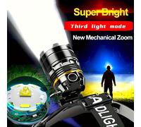 TEMU Lámpara Frontal LED Recargable con Diseño de Reflector para Exteriores, Foco Ajustable Súper , Tres Niveles de y Funciones Multifuncionales, Ideal para al , Camping, Senderismo,