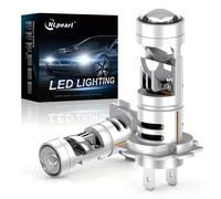 TEMU Lámpara LED H7 de 30000LM, última versión 2025, con mini proyector de lente para coches, Mini Canbus automotriz, 2 unidades de bombillas LED H7, luz de turbina 6500K 12V 100W, sin batería