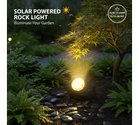 TEMU Lámpara Solar de Piedra de Resina, Foco LED para Fácil Instalación en Decoración Exterior - Adecuada para Iluminación de Jardín, Patio, Festival, Césped y Suelo