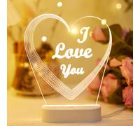 TEMU Lámpara USB 3D "" con Luminosas - Luz para Mesita de Noche, Ideal para Propuestas de Matrimonio, Día de la , Regalo Romántico, Bombilla de Plástico para Escritorio y Dormitorio