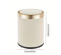 TEMU LDQ de Basura Ovalado de Lujo con Interior, Gran Capacidad y de Olores, para y Baño - Recubrimiento en Polvo, Uso , de Basura para Baño | Contenedor de Residuos Elegante | con Detalles