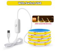 TEMU LED COB Tira 5V USB 320 LEDs/m Lámpara Decorativa Flexible para Sala con Luz de Súper