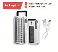 TEMU LED recargable de emergencia para el hogar, solar/USB, portátil, para camping, senderismo, reparación de coches de emergencia, luz LED
