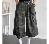 TEMU Leggings Cargo Camuflaje para Hombre - Pantalones 7/8 con Múltiples Bolsillos, Corte y Diseño Casual para o Exterior