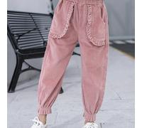 TEMU Leggings de para Niñas 2023 - Marrón, Corte Regular con Bolsillos , Tejido Lavable a Máquina Sin Elástico, Ideales para y Otoño