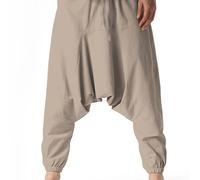 TEMU Leggings Harem Caqui para Hombre - Pantalones de Sueltos con Bolsillos y Cordón, Tejido No Elástico & Confort Todo el Año para Casual, Ropa Cómoda de Ocio,