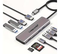 TEMU LEMORELE 10 puertos Dock Station con HDTV 4K, , carga rápida PD100W, de tarjetas SD/TF, adaptador Type-C para portátil, teléfono inteligente, tableta, Dock Station