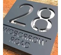 TEMU Leña de dirección personalizada con números 3D grabados - Negro y dorado, impermeable y resistente al , placa de puerta adhesiva para uso en casa y al , no necesita energía, acabado metálico.