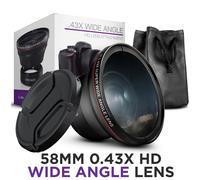 TEMU Lente gran de 0.43x con macro de 49MM/52MM/58MM | Lente HD profesional para cámaras Nikon, Sony, Canon EOS 70D 77D 80D 90D Rebel T8i T7 T7i T6i T6s SL2 SL3 DSLR