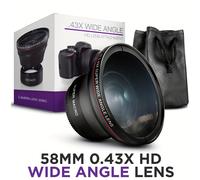 TEMU Lentes de cámara profesionales de 49MM/52MM/58MM, lente gran de 0.43X con lente macro incorporada, compatible con lentes de cámara Canon, Nikon y Sony.