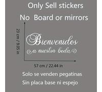 TEMU Letrero de boda de madera rústica "Bienvenidos a " - Letrero de pared de bienvenida en español, material de vinilo, no necesita electricidad, para decoraciones de