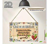 TEMU Letrero de madera 2D - 2DFLAT con la Casa de españoles - Casa De - Decoración de pared floral un orificio para llave - para de ,