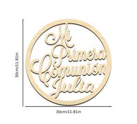 TEMU Letrero de madera personalizado con "Mi Primera Comunión" para comunión, bautizo, boda de plata, Mi Bautizo, pancarta para fiestas, accesorios para fotomatón y decoraciones para fiestas