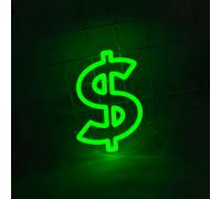 TEMU Letrero de Neón LED LIUYANG Dólar $, Luz Decorativa para Pared con USB, Decoración para Habitación, Cueva de Hombre, Bar, . Regulable, Regalo