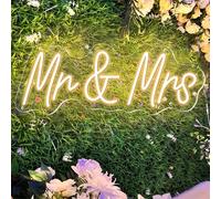 TEMU Letrero de neón "Señor y ", Decoración de LED de neón para de , , boda, banquete y decoración de dormitorio, letrero de regalo para decoración de de y aniversario