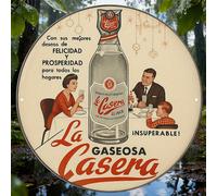 TEMU Letrero de pared de metal con temática española vintage retro 2D, , diseño 2D, placa de aluminio redonda que mide 20.32X20.32 cm con el texto "" y frases en español, decoración de habitación