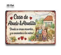 TEMU Letrero Decorativo 2D, 1 Pieza, "Hogar de : Recuerdos Cálidos y Nietos Queridos", para Decoración de Pared y en , Bares, Cafés, Garajes y de . Diseño 2D, Ideal para Decoración de Habitaciones, 2D