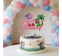 TEMU Letrero decorativo 2D, 2D , Disney Stitch y estilo hawaiano estampado, grande sin para de de , dibujo animado contemporáneo anime, regalo universal para vacaciones para , uso en interiores